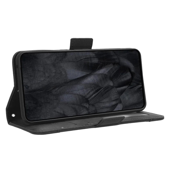 For Google Pixel 8 Pro Leather Phone Case Wallet Stand PU Leather Multiple Card Slots Cover - Black - 3