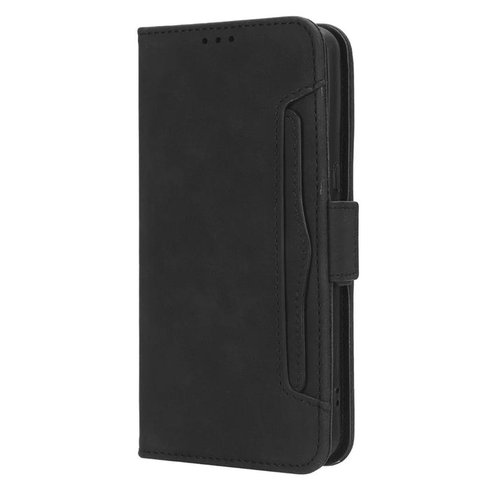 For Google Pixel 8 Pro Leather Phone Case Wallet Stand PU Leather Multiple Card Slots Cover - Black - 6