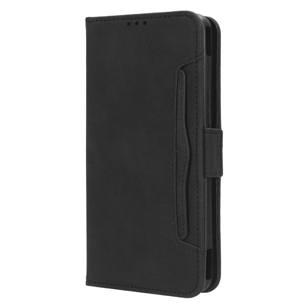 For Asus ROG Phone 7 5G Anti-Dust Wallet Stand Multiple Card Slots Phone Case PU Leather Phone Cover - Black - 6