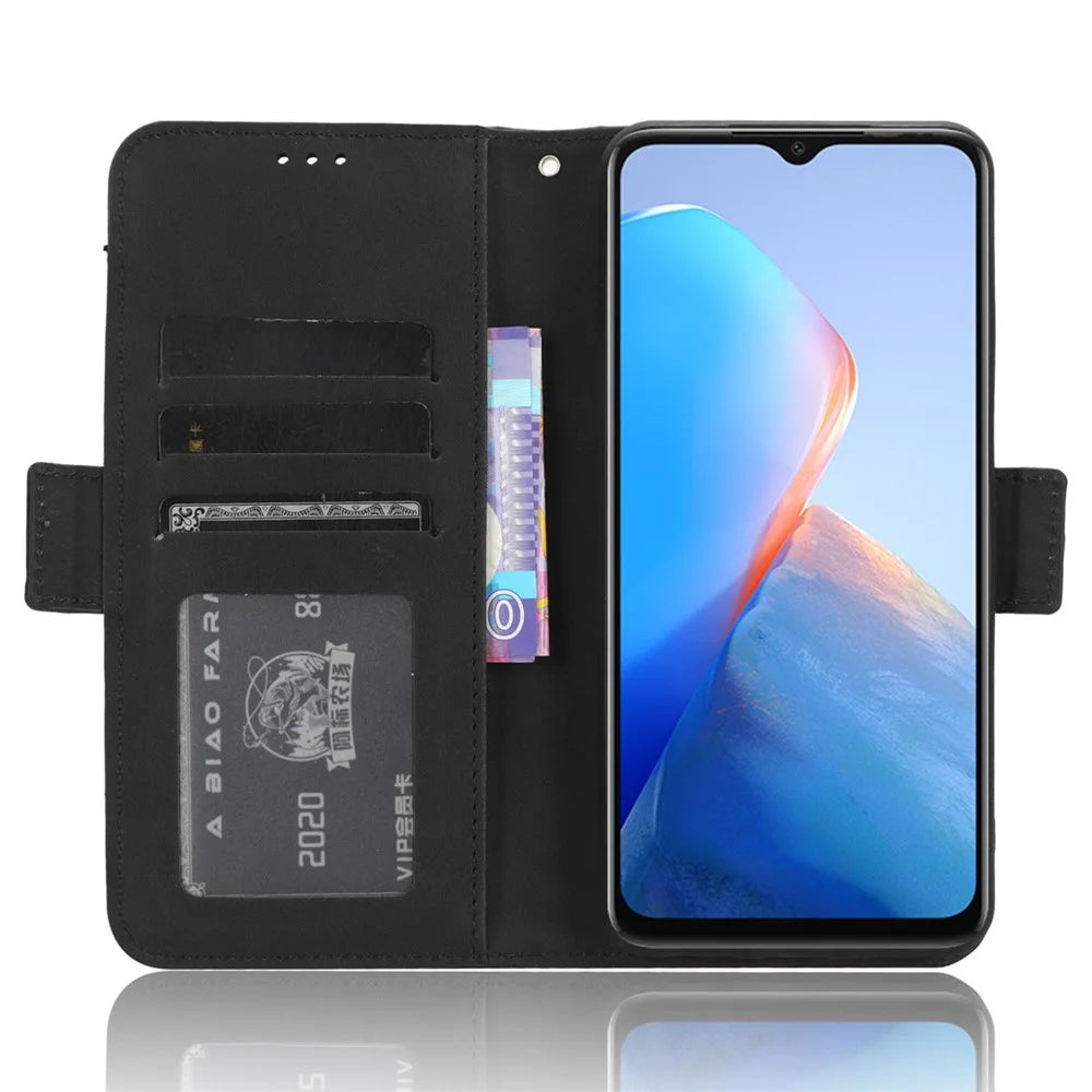 For Infinix Smart 7 HD 4G X6516 Wallet Stand PU Leather Case Multiple Card Slots Phone Cover - Black - 2