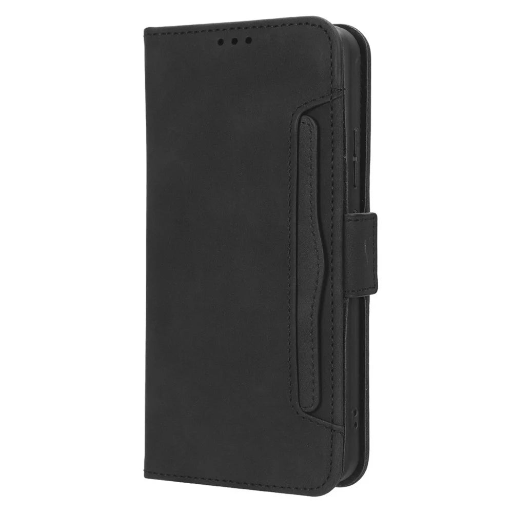 For Infinix Smart 7 HD 4G X6516 Wallet Stand PU Leather Case Multiple Card Slots Phone Cover - Black - 6