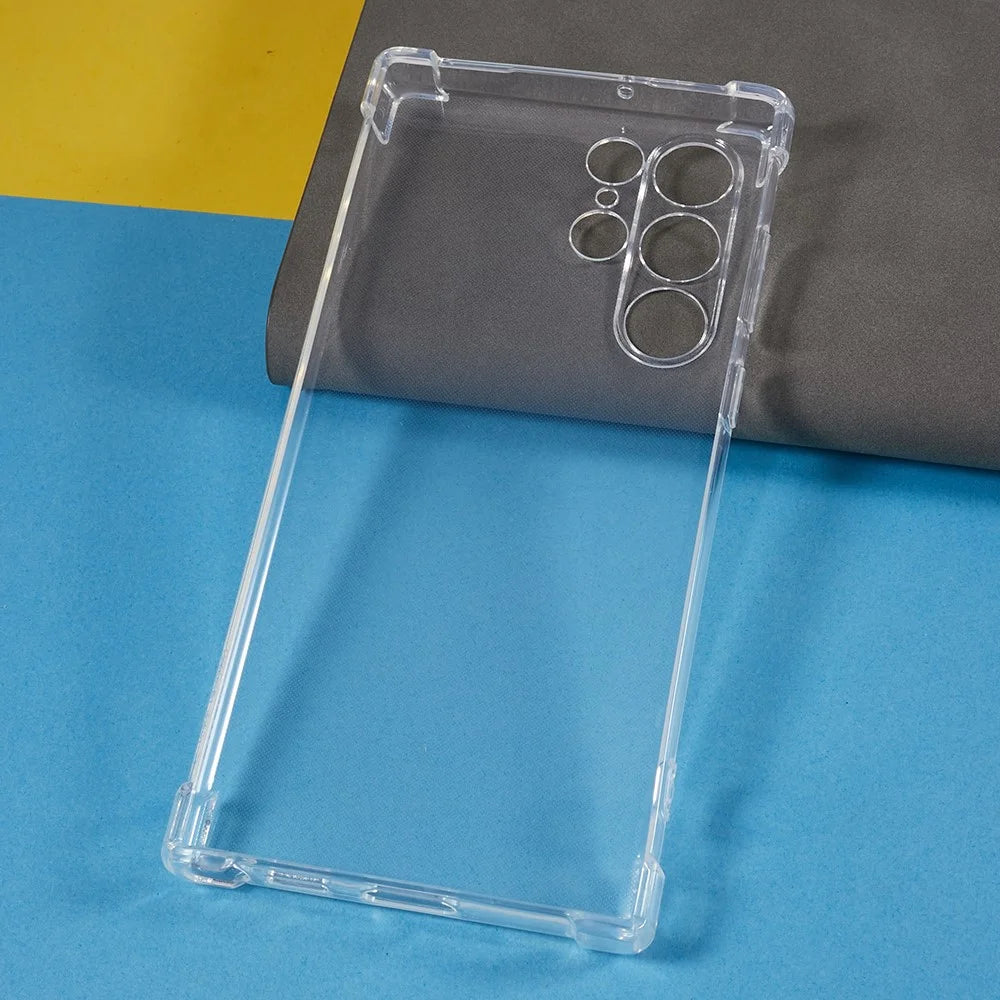 For Samsung Galaxy S22 Ultra 5G Soft TPU Case Reinforced Corner Anti-drop Clear Phone Cover - 5