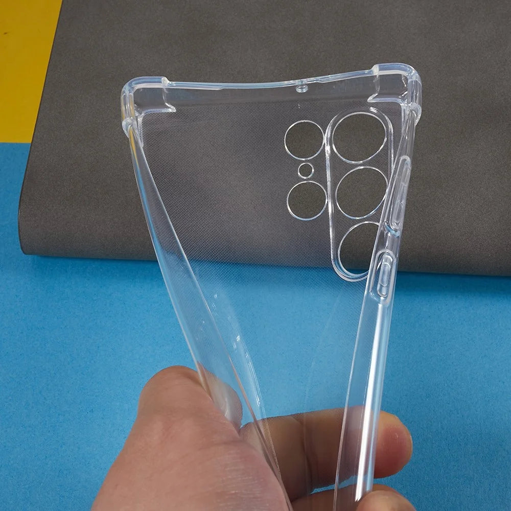 For Samsung Galaxy S22 Ultra 5G Soft TPU Case Reinforced Corner Anti-drop Clear Phone Cover - 6