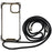 For iPhone 13 Transparent Acrylic Back + TPU Case Anti-drop Phone Cover with Lanyard - Black - 2