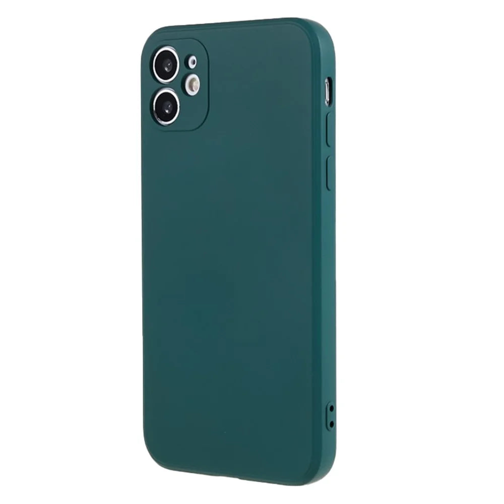 For iPhone 11 Soft TPU Rubberized Cover Fiber Lining Cushion Anti-Scratch Phone Case - Army Green - 3