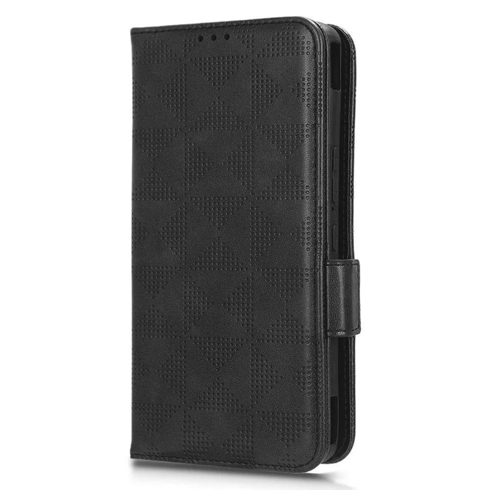 For Asus ROG Phone 7 5G Cell Phone Wallet Case PU Leather Imprinted Triangle Stand Cover - Black - 5