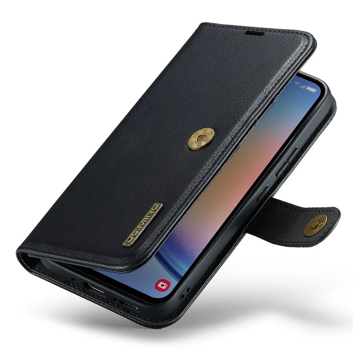 DG.MING For Samsung Galaxy A34 5G Detachable Magnetic Case Split Leather Phone Wallet Stand Drop-proof Cover - Black - 4