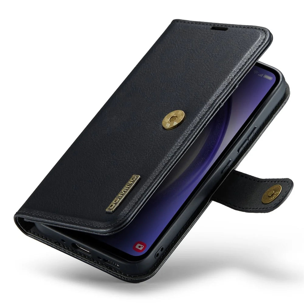 DG.MING For Samsung Galaxy A54 5G Split Leather Stand Wallet Phone Case Magnetic Detachable Protective Cover - Black - 4
