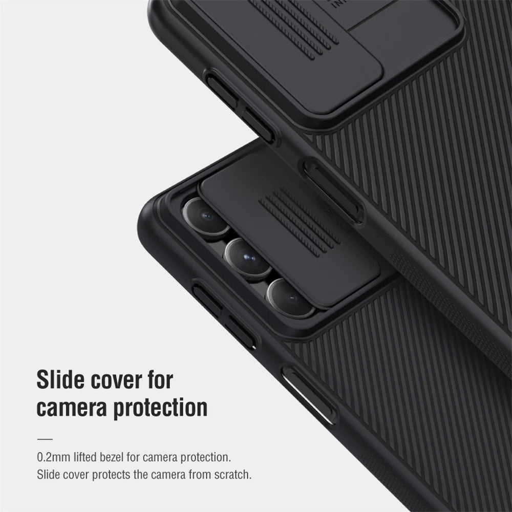 NILLKIN CamShield for Samsung Galaxy M54 5G / F54 5G Hard PC Phone Case Slide Lens Protection Anti-drop Cover - Blue - 7