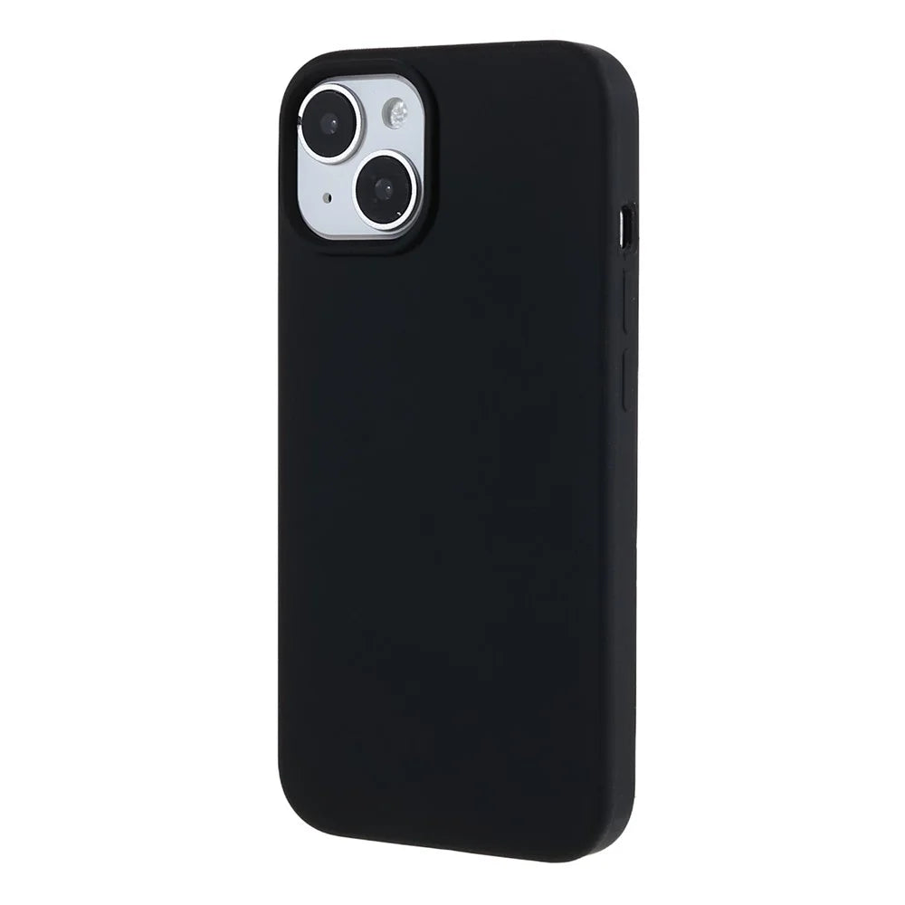 For iPhone 14 Scratch Proof Liquid Silicone Phone Case Back Protective Cover with Soft Lining - Black - 2