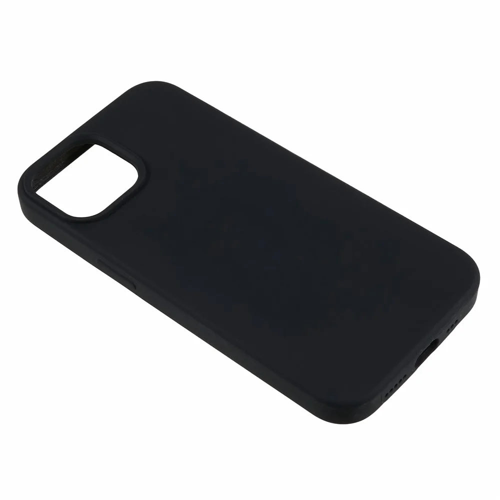 For iPhone 14 Scratch Proof Liquid Silicone Phone Case Back Protective Cover with Soft Lining - Black - 4