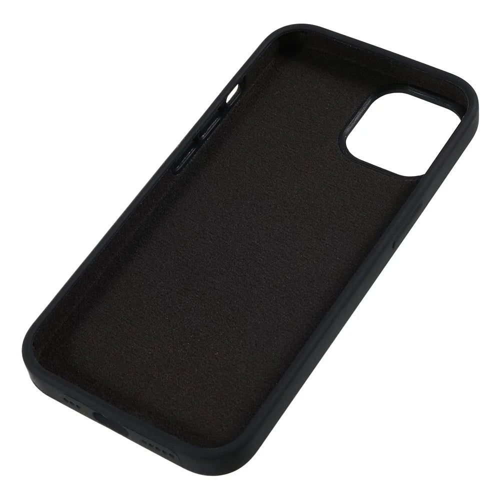 For iPhone 14 Scratch Proof Liquid Silicone Phone Case Back Protective Cover with Soft Lining - Black - 6