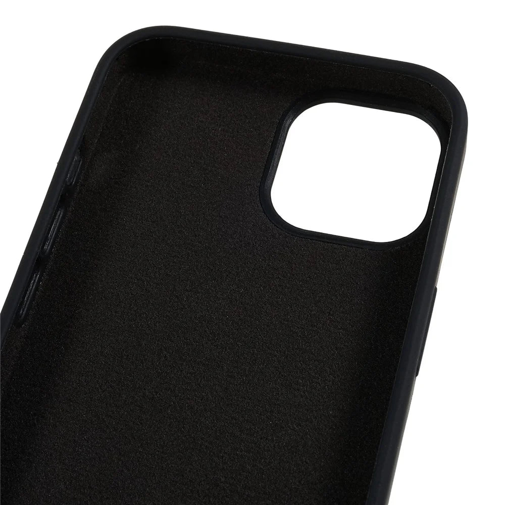 For iPhone 14 Scratch Proof Liquid Silicone Phone Case Back Protective Cover with Soft Lining - Black - 7