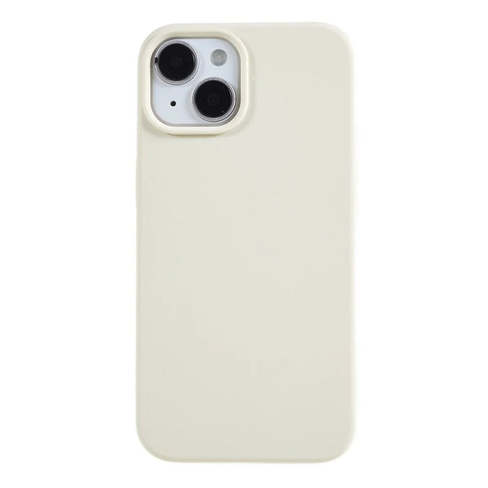 For iPhone 13 6.1 inch Shockproof Liquid Silicone Phone Case Back Protective Cover with Soft Lining - White - 1