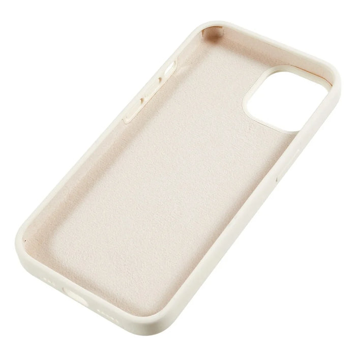 For iPhone 13 6.1 inch Shockproof Liquid Silicone Phone Case Back Protective Cover with Soft Lining - White - 6
