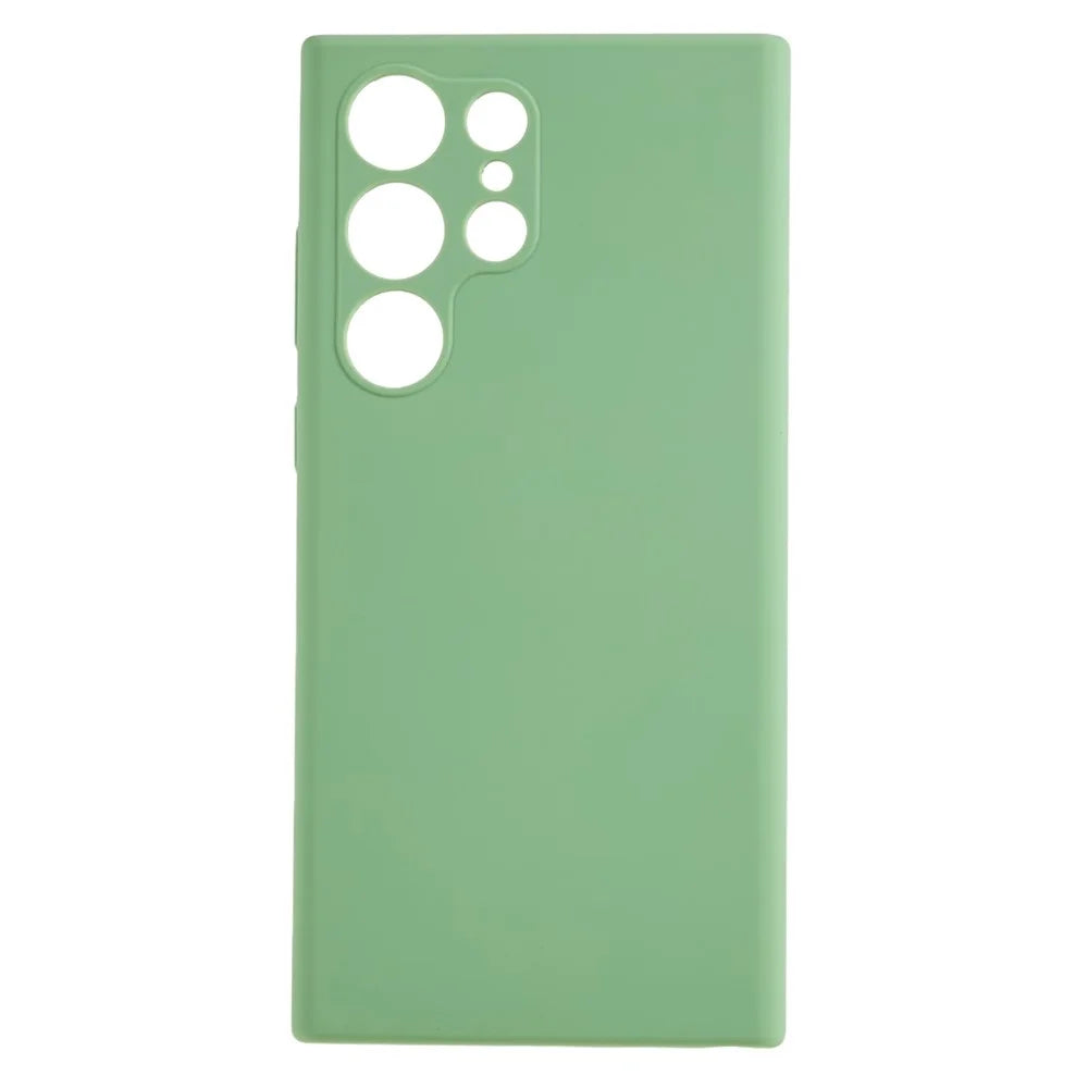 For Samsung Galaxy S23 Ultra Slim Phone Case Anti-Drop Liquid Silicone Phone Shell with Soft Lining - Matcha Green - 1