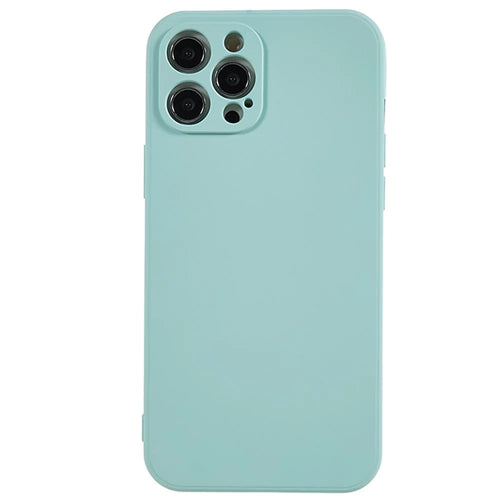 For iPhone 12 Pro Phone TPU Case Fiber Lining Rubberized Cell Phone Cover - Baby Blue - 1