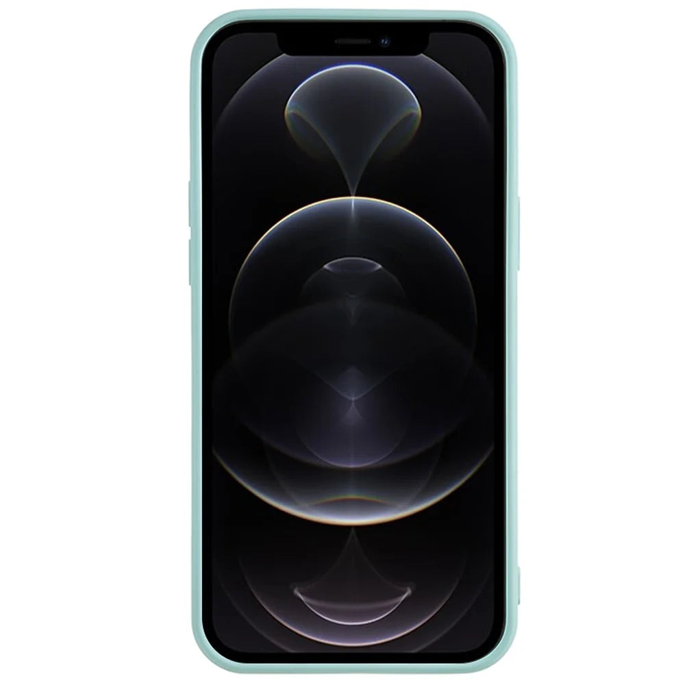 For iPhone 12 Pro Phone TPU Case Fiber Lining Rubberized Cell Phone Cover - Baby Blue - 2