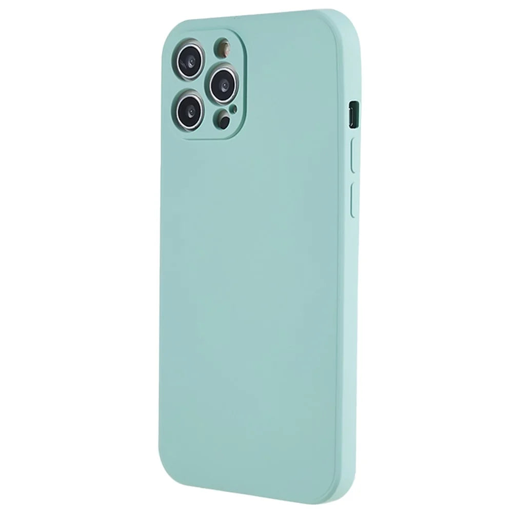 For iPhone 12 Pro Phone TPU Case Fiber Lining Rubberized Cell Phone Cover - Baby Blue - 3