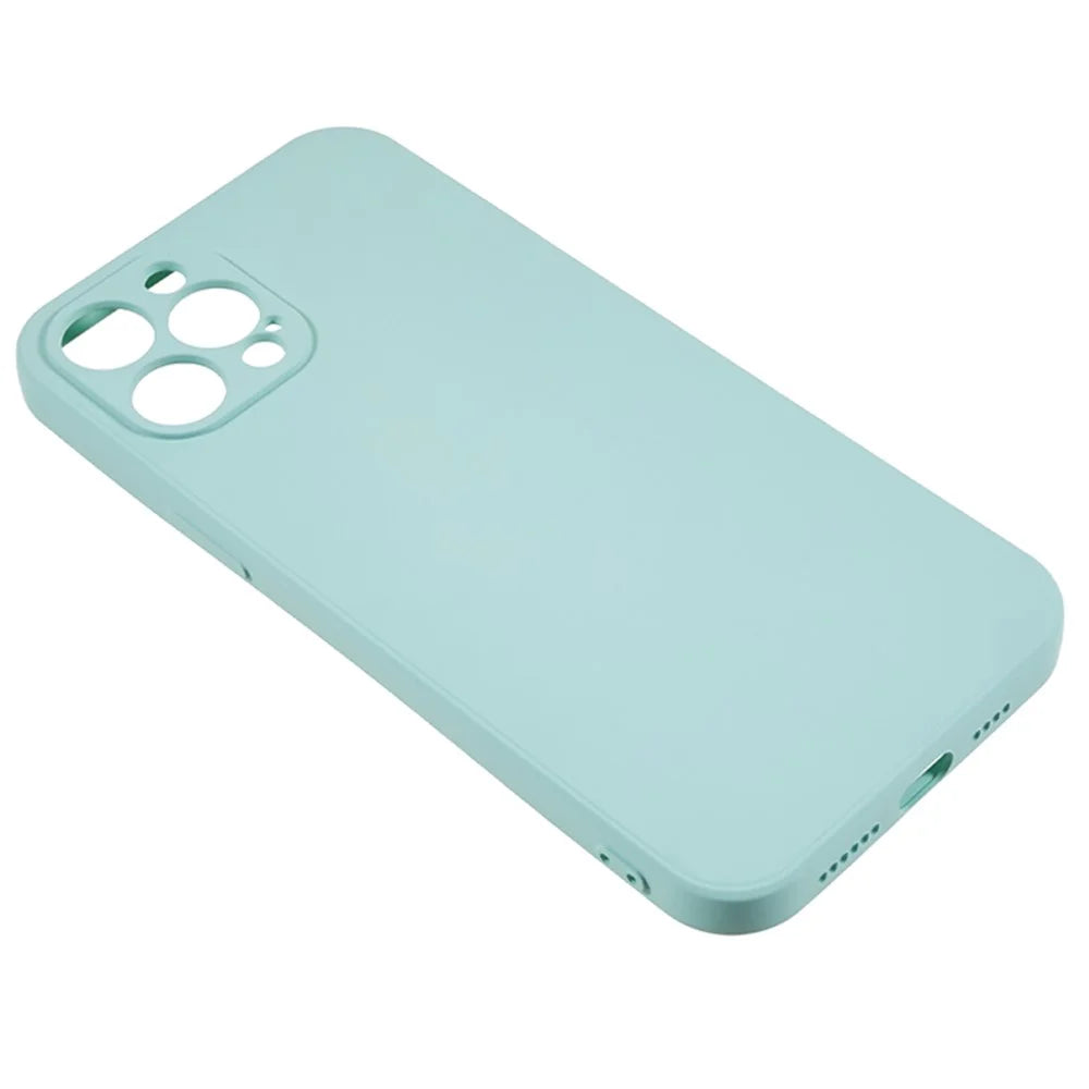 For iPhone 12 Pro Phone TPU Case Fiber Lining Rubberized Cell Phone Cover - Baby Blue - 4