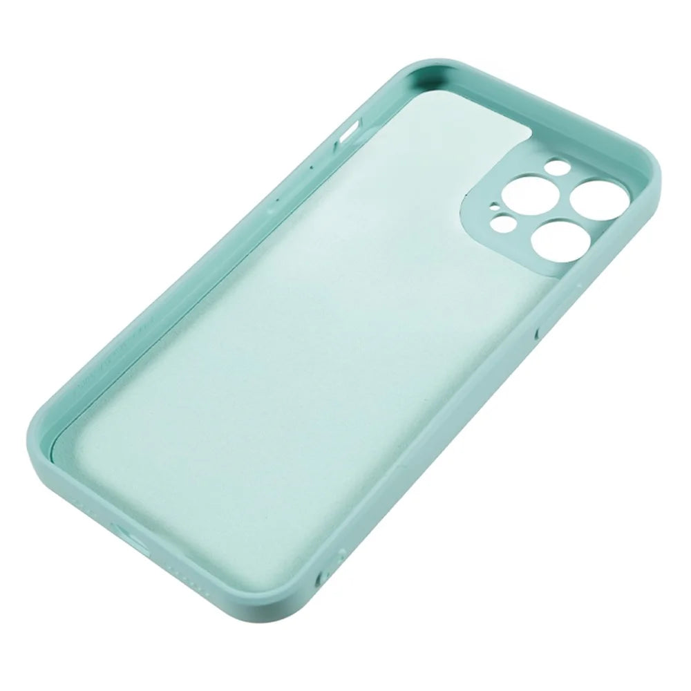 For iPhone 12 Pro Phone TPU Case Fiber Lining Rubberized Cell Phone Cover - Baby Blue - 5