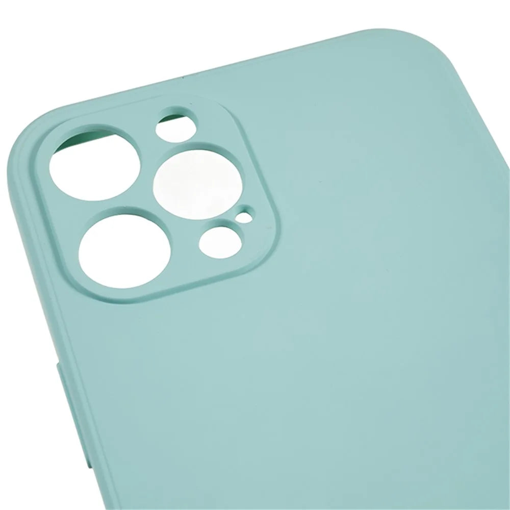 For iPhone 12 Pro Phone TPU Case Fiber Lining Rubberized Cell Phone Cover - Baby Blue - 6