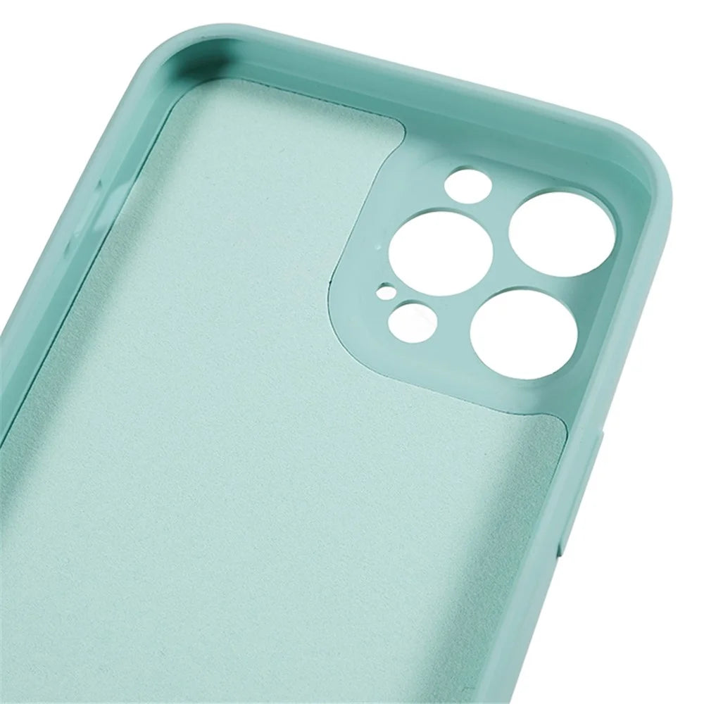 For iPhone 12 Pro Phone TPU Case Fiber Lining Rubberized Cell Phone Cover - Baby Blue - 7