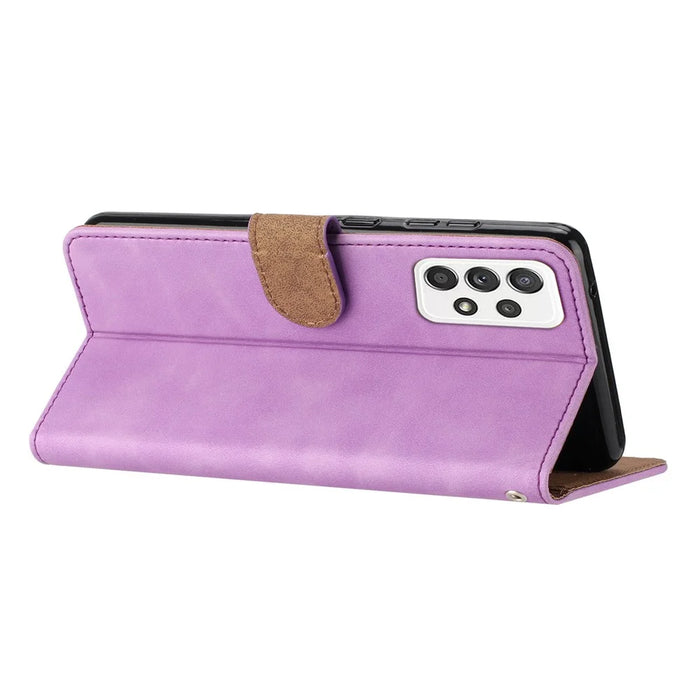 For Samsung Galaxy A53 5G Stand Case, Butterfly Imprinted Wallet Splash Proof PU Leather Cover - Purple - 4