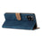 For Samsung Galaxy M32 (Global Version) 4G Butterfly Imprinted Phone Case Leather Wallet Flip Stand Cover - Blue - 4