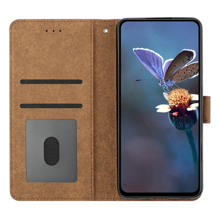 Leather Case for Samsung Galaxy A41 (Global Version) Butterfly Imprinted Phone Cover with Stand Wallet - Black - 2
