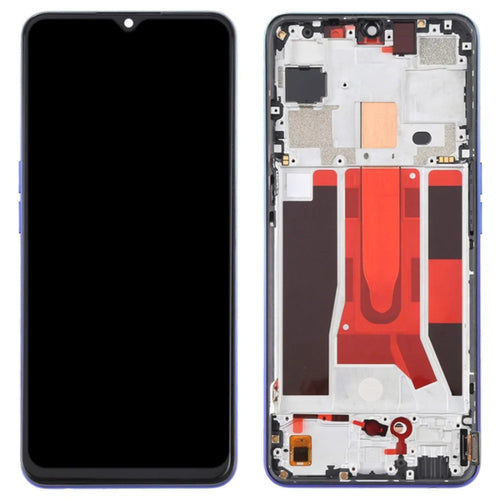 For OPPO Reno3 5G / Reno3 Youth / F15 / Find X2 Lite / K7 (2020) Grade C LCD Screen and Digitizer Assembly + Frame Part (TFT Technology) (without Logo) - Blue - 1