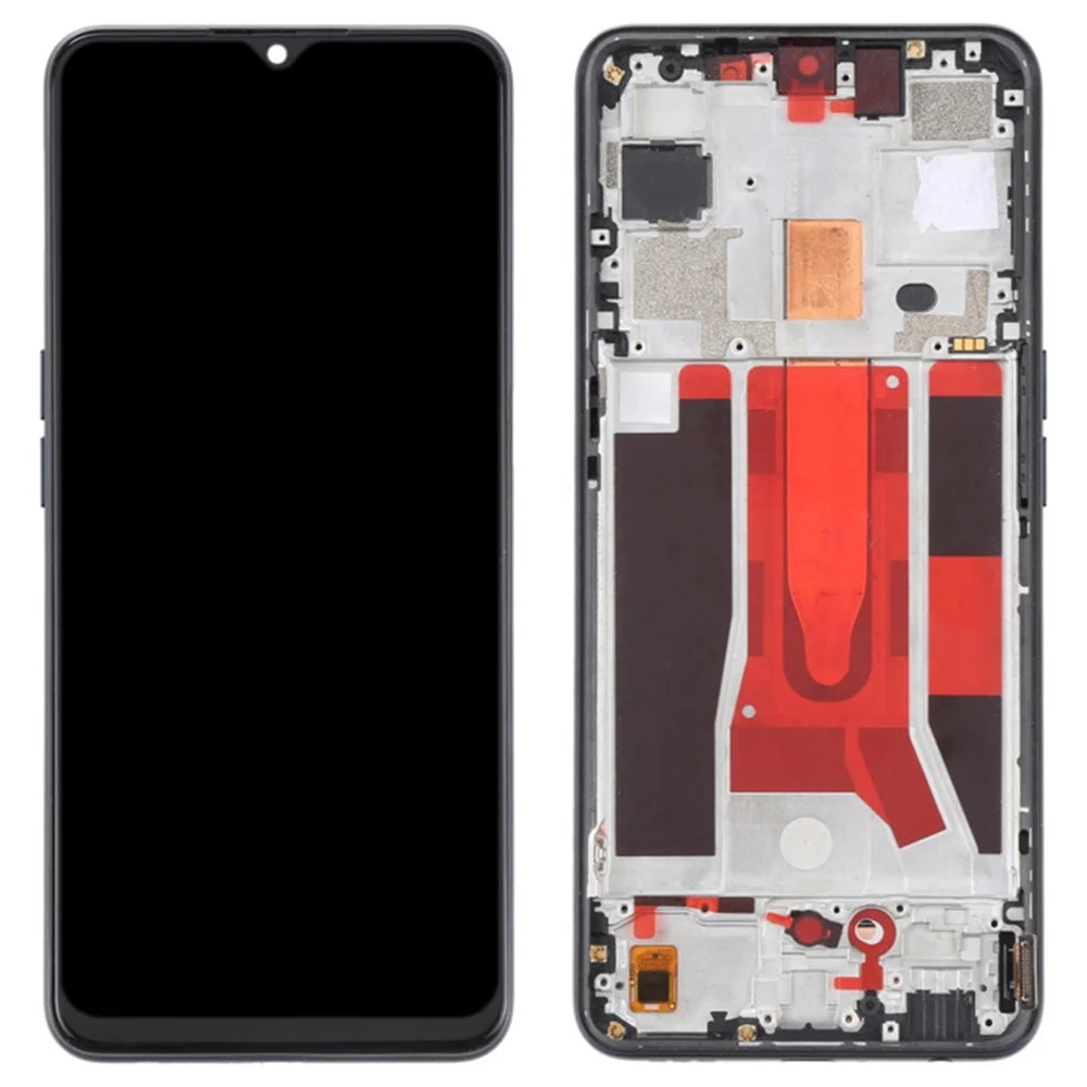 For OPPO Reno3 5G / Reno3 Youth / F15 / Find X2 Lite / K7 (2020) Grade C OLED Screen and Digitizer Assembly + Frame Repair Part (without Logo) - Black - 1