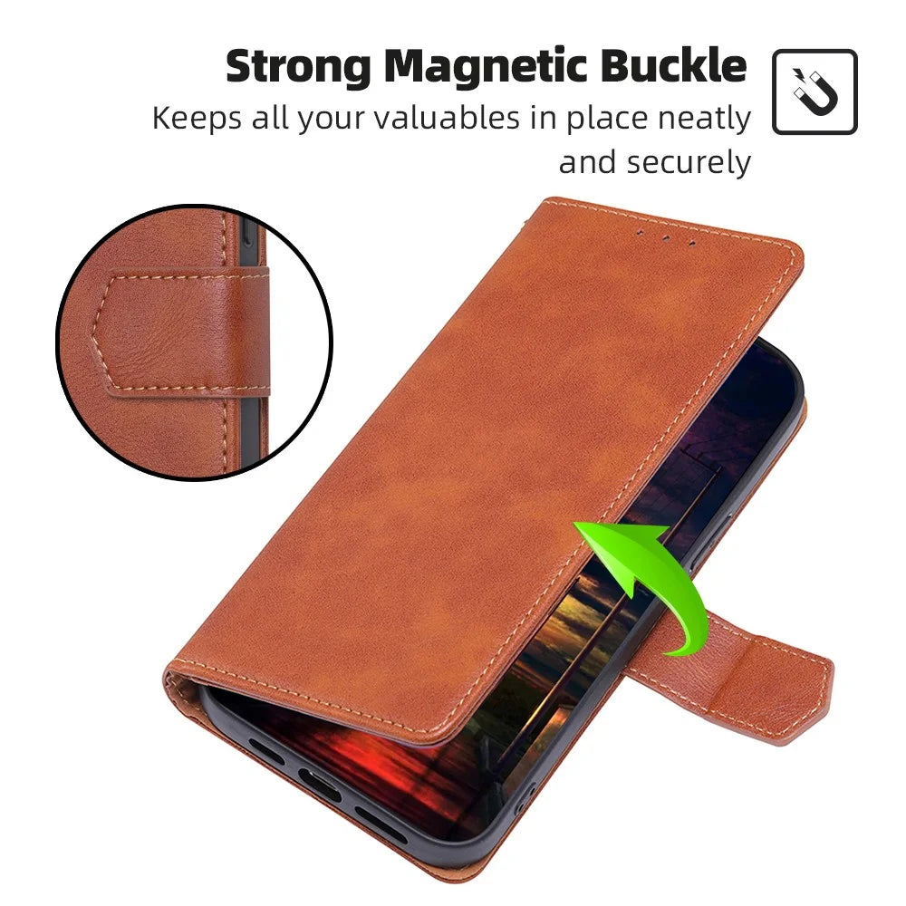 For OnePlus Nord 3 5G / Ace 2V 5G RFID Blocking Phone Case Cowhide Texture Leather Wallet Stand Cover - Brown - 4