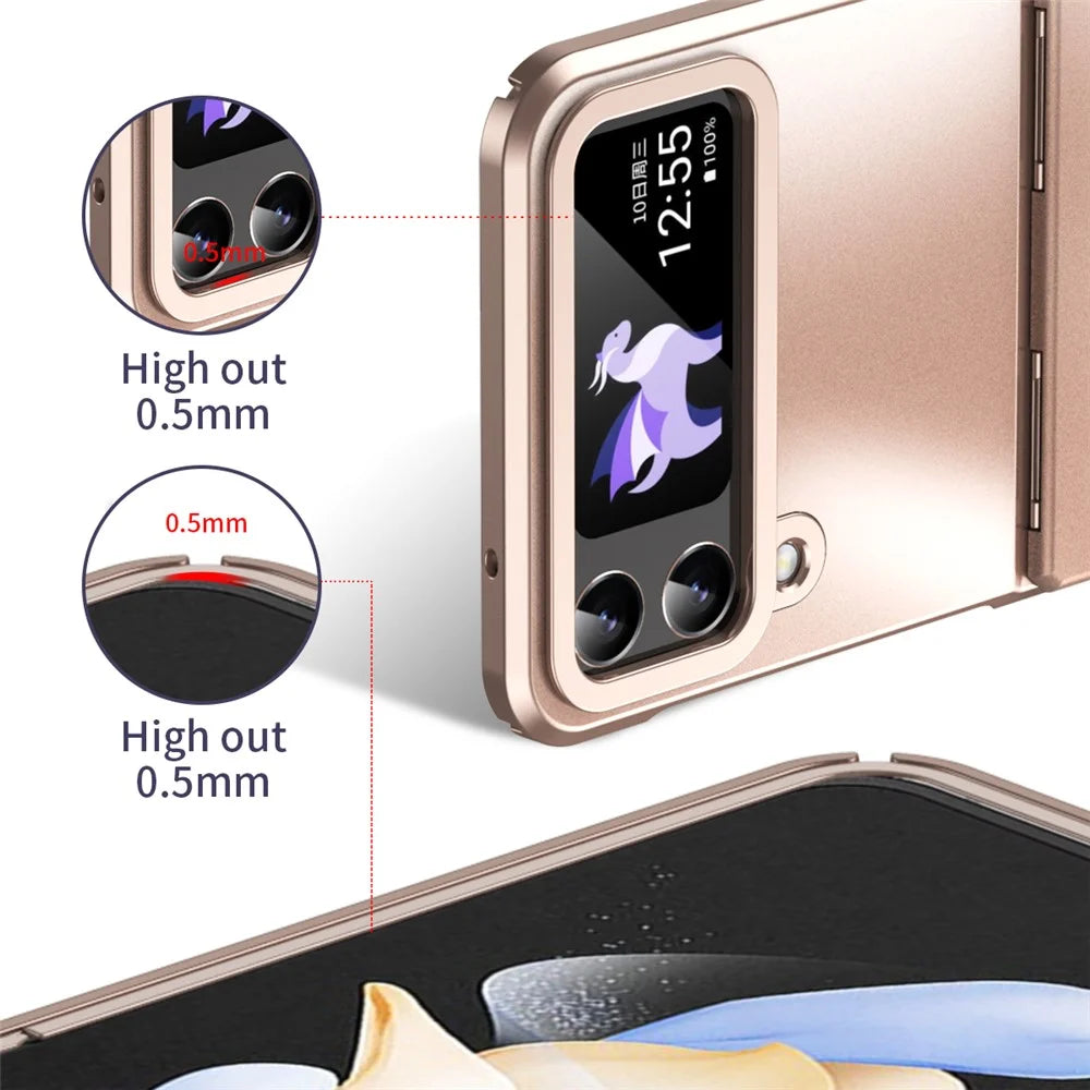 For Samsung Galaxy Z Flip3 5G Matte Electroplating Phone Case PC Protective Phone Cover - Rose Gold - 5