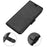 For Realme C55 Shockproof Crazy Horse Texture Phone Case PU Leather Wallet Flip Stand Cover - Black - 7