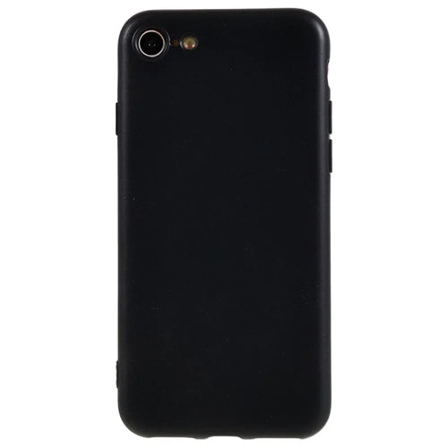 For iPhone 7 / 8 / SE (2022) / SE (2020) Glossy Back Cover Anti-scratch TPU Phone Case - Black - 1