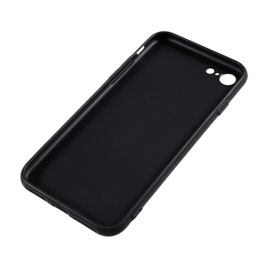 For iPhone 7 / 8 / SE (2022) / SE (2020) Glossy Back Cover Anti-scratch TPU Phone Case - Black - 4