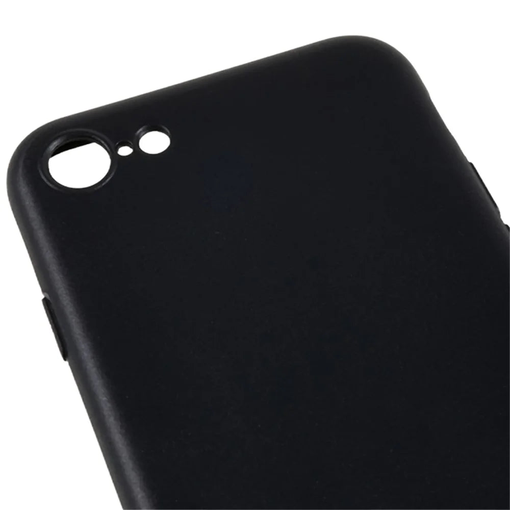 For iPhone 7 / 8 / SE (2022) / SE (2020) Glossy Back Cover Anti-scratch TPU Phone Case - Black - 6