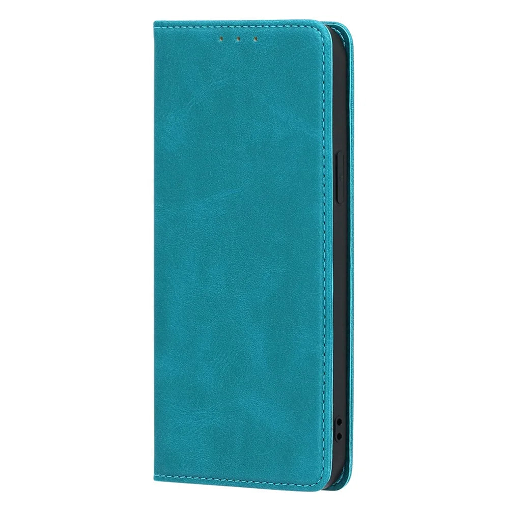 For Nokia C12 4G / C12 Pro / C12 Plus Magnetic Closing Stand Phone Drop-proof Case PU Leather Wallet Shell - Baby Blue - 5