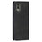 For Nokia C32 Calf Texture Case Magnetic Closing Foldable Stand PU Leather Wallet Phone Shell - Black - 6