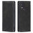 For Nokia C22 Drop Resistant Calf Texture Case Magnetic Closing Stand PU Leather Wallet Phone Shell - Black - 1