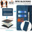 Anti-scratch Phone Cover for Nokia C32 RFID Blocking Textured Wallet Magnetic Leather Flip Stand Case - Blue - 5