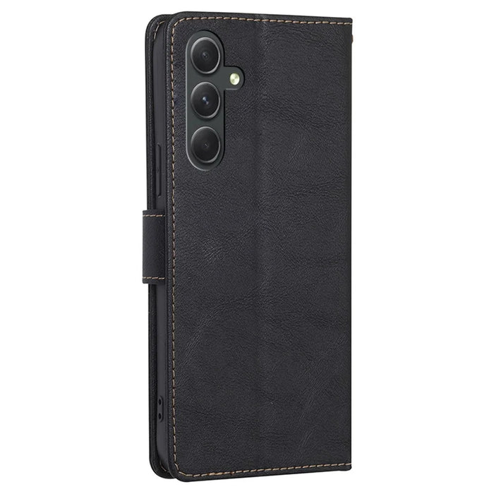 For Samsung Galaxy A54 5G Anti-Scratch Cowhide Texture Wallet Phone Case Leather RFID Blocking Stand Phone Cover - Black - 7