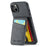 FIERRE SHANN Card Holder Phone Case for iPhone 13 RFID Blocking PU Leather+TPU Kickstand Cover - Black - 2