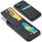 FIERRE SHANN Card Holder Phone Case for iPhone 13 RFID Blocking PU Leather+TPU Kickstand Cover - Black - 3