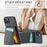 FIERRE SHANN Card Holder Phone Case for iPhone 13 RFID Blocking PU Leather+TPU Kickstand Cover - Black - 6