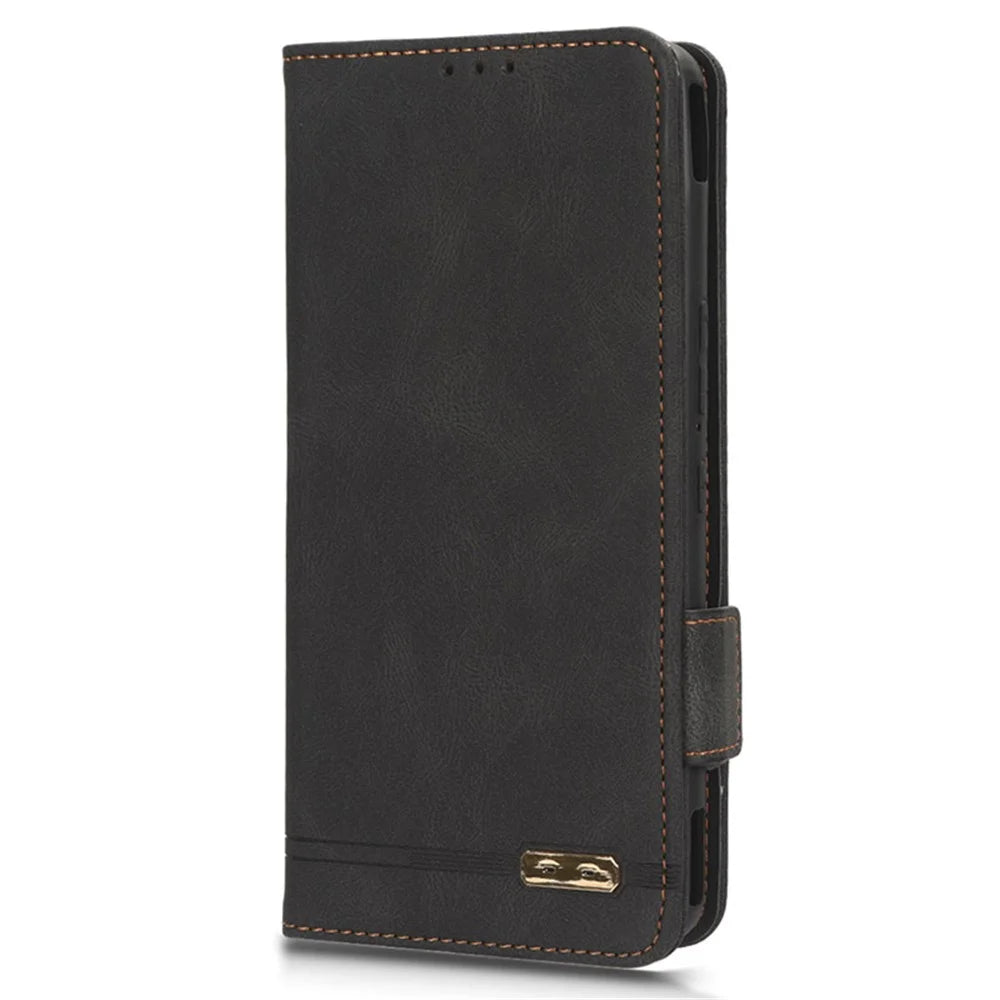 For Asus ROG Phone 7 Ultimate 5G / ROG Phone 7 5G Hardware Decor PU Leather Phone Case Wallet Stand Cover - Black - 6