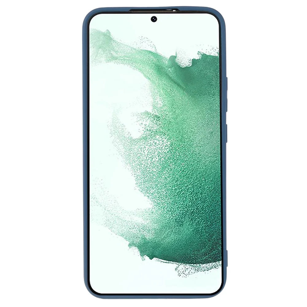 For Samsung Galaxy S21 FE 5G Rubberized TPU Phone Case Fiber Lining Anti-Scratch Cover - Sapphire - 2