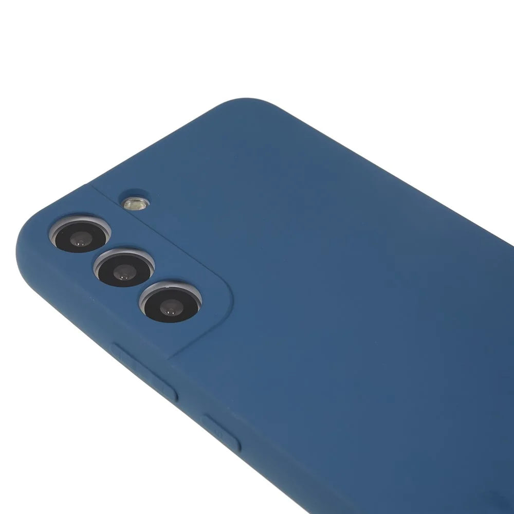 For Samsung Galaxy S21 FE 5G Rubberized TPU Phone Case Fiber Lining Anti-Scratch Cover - Sapphire - 5