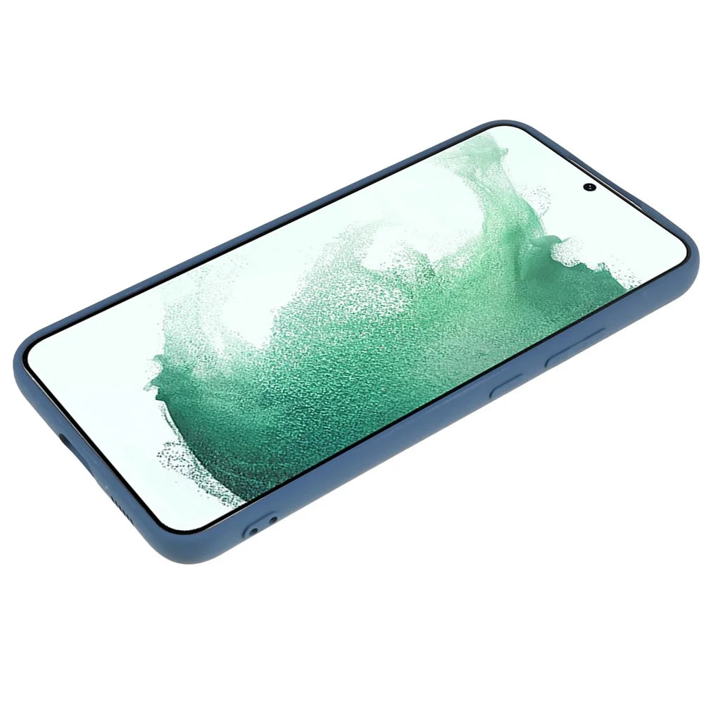 For Samsung Galaxy S21 FE 5G Rubberized TPU Phone Case Fiber Lining Anti-Scratch Cover - Sapphire - 6